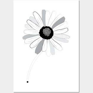 Line Drawing: Sunflower Posters and Art